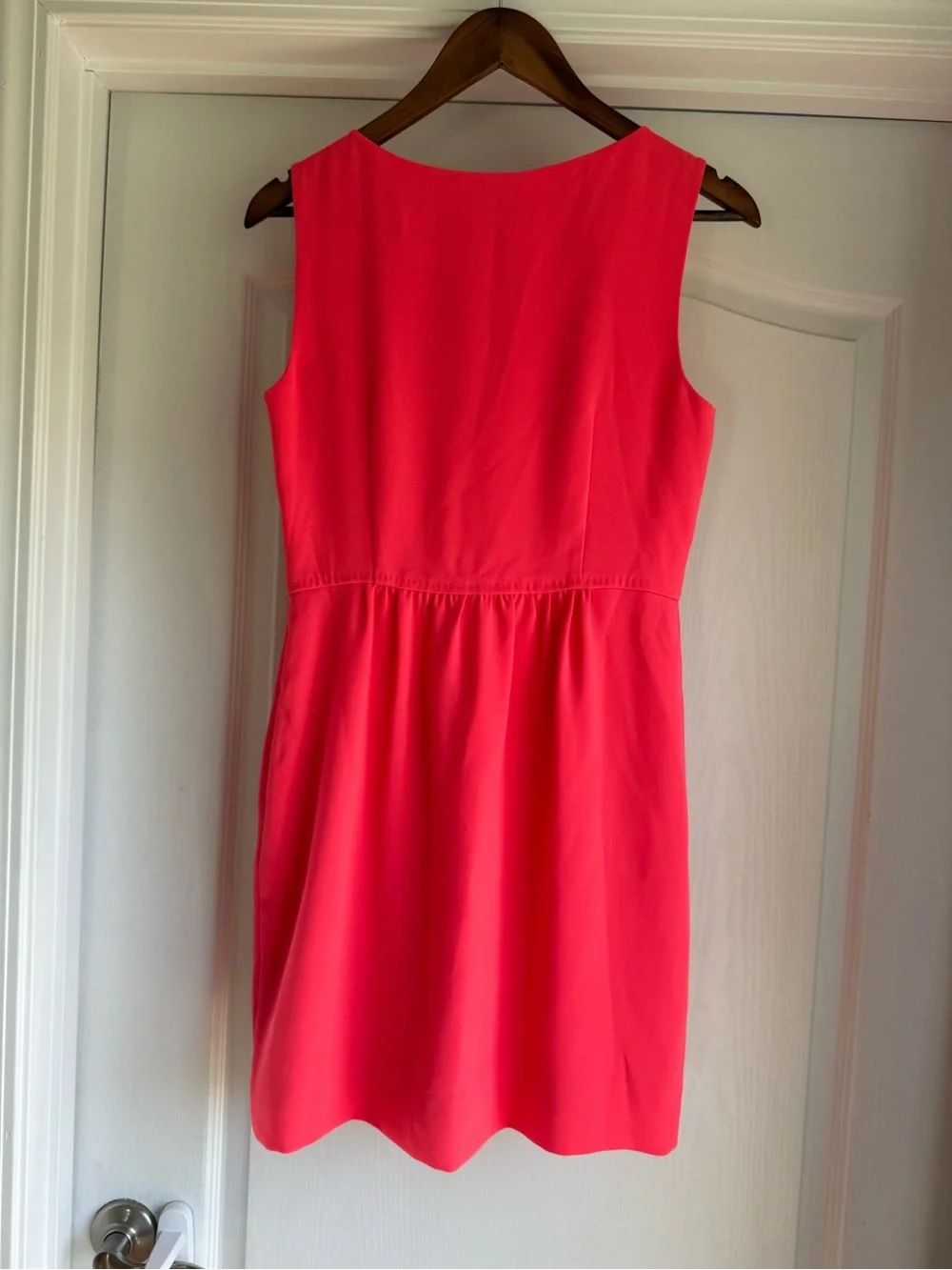 J. Crew Sleeveless Hot Coral Sheath Dress